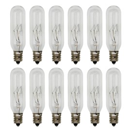 Creative Hobbies 15W T6 Tubular Bulbs, 120V, E12 Candelabra Base, Clear Glass, Warm