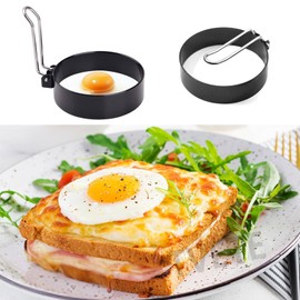 TVETE Fried Egg Mold, Stainless Steel, Egg Ring, Fried Egg Ring, Egg Fryer with Handle, Round Fried Egg Ring, Egg Grill, Mold, Cooking Tool, Ring Shape, Round Shape, Multi-functional, Heat Resistant,