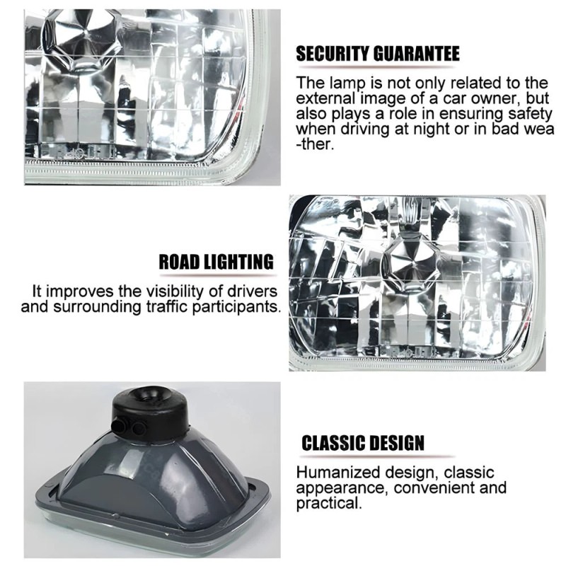BRICOLOGHT Pair 5x7" 7x6 LED Headlights For Jeep 84-2001 Cherokee