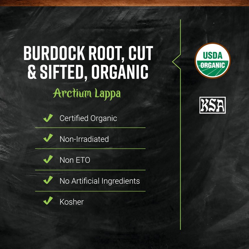 Frontier Organic Burdock Root, 1-Pound Bulk Bag, Common in Root