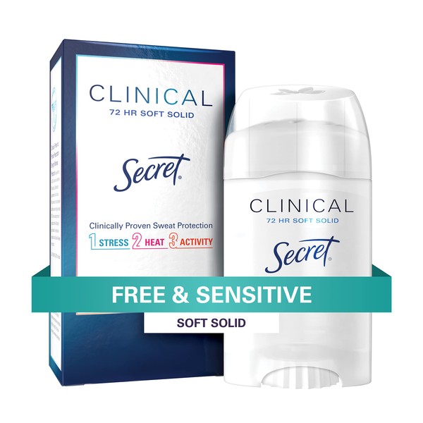 Secret Clinical Strength Smooth Solid Women's Antiperspirant & Deodorant Sensitive Hypoallergenic ,Unscented, 1.6 oz