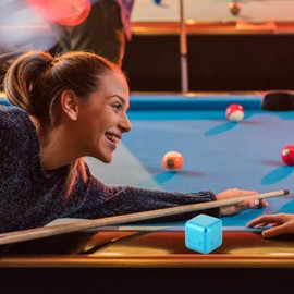 Tiiyee Pool Cue Chalk Cube, Aluminium Mini Pool Table Accessories, Portable Magnetic Pool Chalk Holder for Billiard Cue Snooker Accessories (Blue)