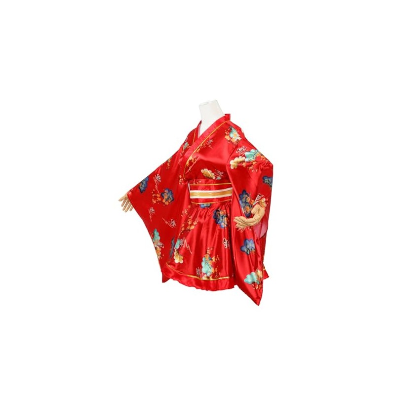 ASWTZ Women's Japanese Kimono Costume Traditional Geisha Short Robe Anime