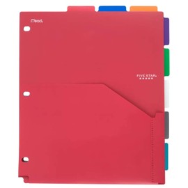 Five Star 8-Tab Binder Dividers with Pocket Multicolor Multi-Colored
