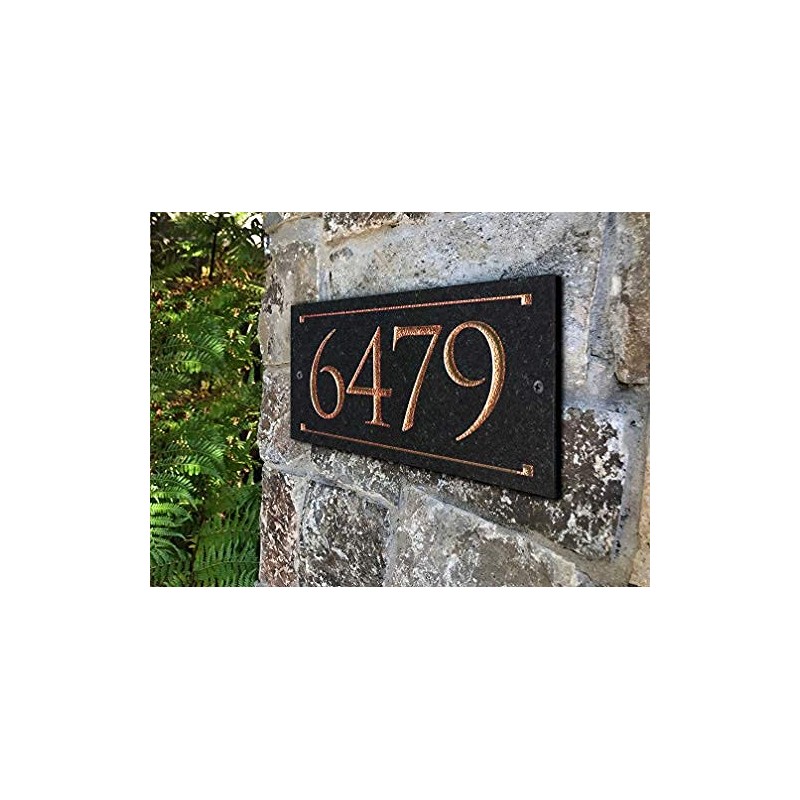 Stone Address Plaque With Engraved Numbers. Address Sign Made from