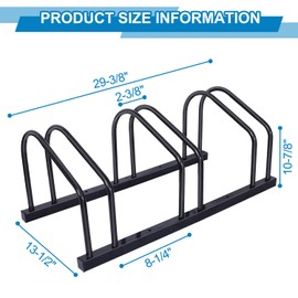 Donext Floor Bike Rack, Bike Parking Stand for up to 3 Bicycles, Outdoor Bicycles Rack for Yard & Garage Storage, Stable & Secure Bicycle Stand Up to 28", Holding Plates & Custom Spacing, Black