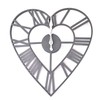 MAISONICA Grey Heart Shaped Metal Cut Out Wall Clock Roman