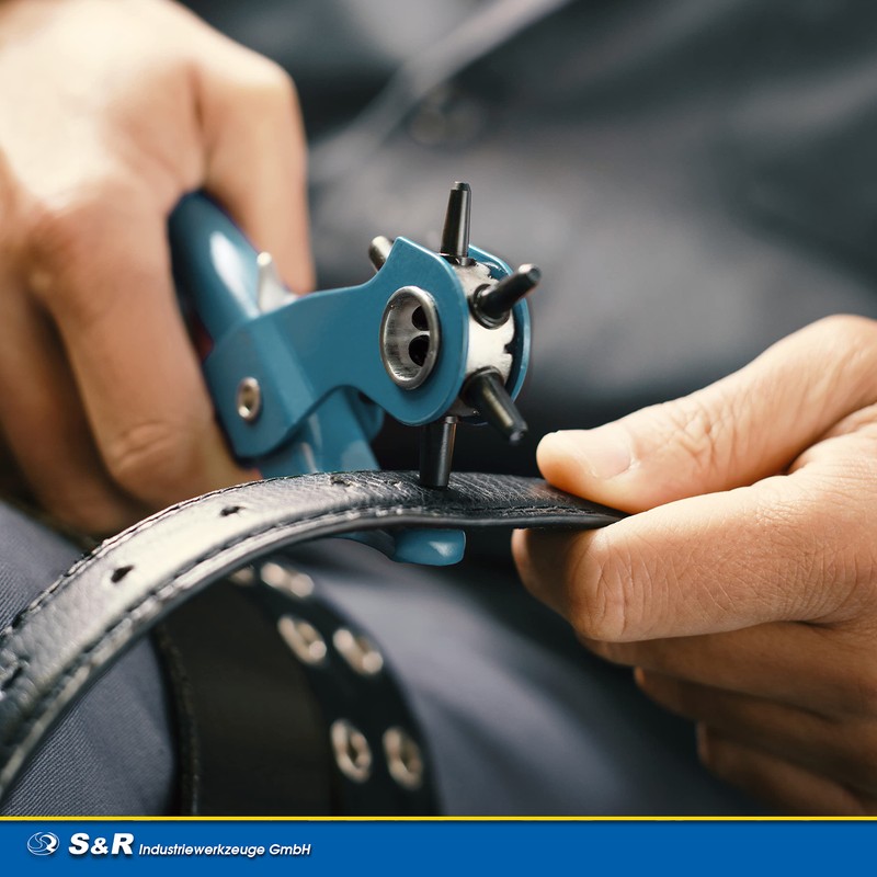 S&R Precision Leather Hole PUNCH PLIERS/MADE IN GERMANY/Revolving belt punching