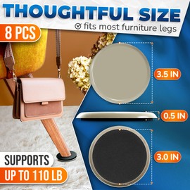 8Pcs Furniture Sliders for Carpet - Furniture Movers Sliders for Carpet Sliders for Furniture Glides for Carpet Furniture Slider Moving Pads Sliders for Furniture On Carpet Sliders for Heavy Furniture