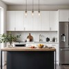 Kenroy Home Caulford Collection Ribbed Glass 3-Light Black Metal Island