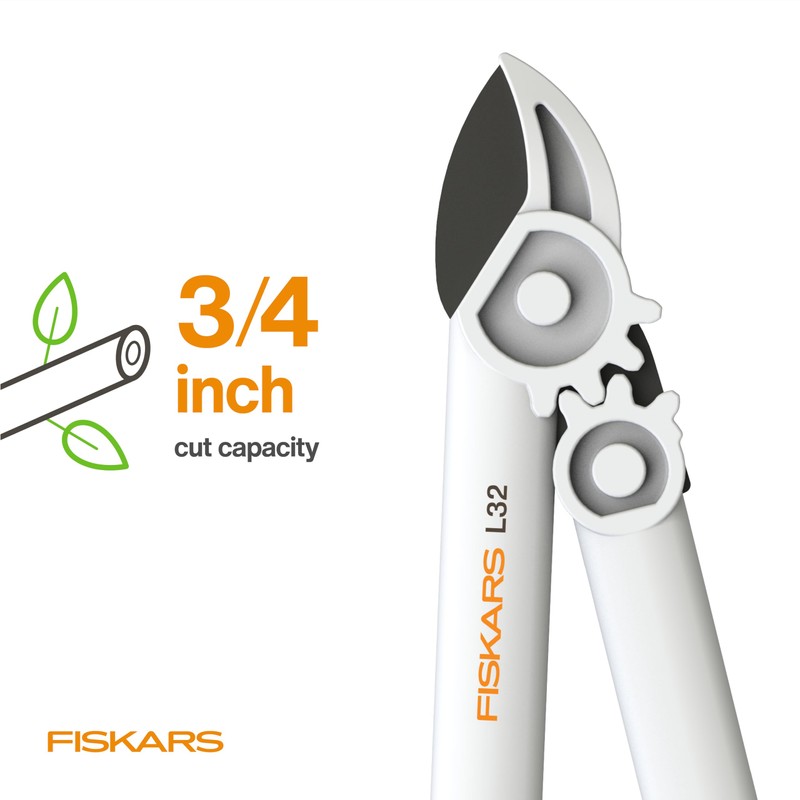Fiskars PowerGear Lopper, Lightweight Anvil Garden Tool, White