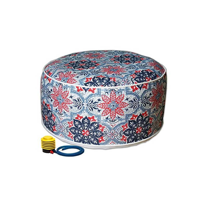 Kozyard Inflatable Ottoman Stool - Portable Round Pouf for Indoor/Outdoor