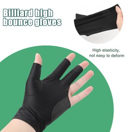 Homequarry Elastic 3 Finger Billiard Gloves - Snooker Cue Sports Glove for Left Hand with 2 Sets Pool Chalks and Chalk Holder, Chalk Cue Tips Accessories
