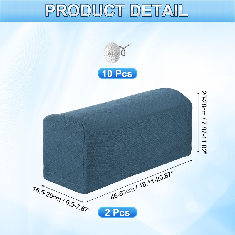 sourcing map 2Pcs Stretch Armrest Covers, Polyester Diamond Pattern Soft