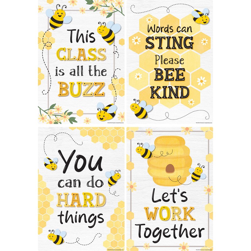 Teacher Created Resources Buzzing Bees Positive Sayings Small Poster Pack