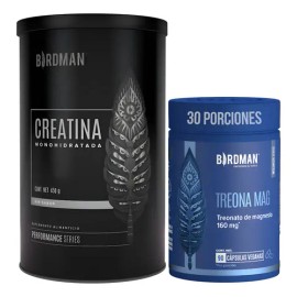 Treonato De Magnesio 160mg 90 Cáps.  Creatina 450g Birdman                                                                                            