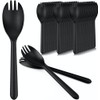 Concession Essentials 125 Count Plastic Disposable Sporks Black Medium Weight