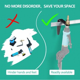 Pronese 2PCS Aluminum Pneumatic Tool Rafter Hook Hanger, Lightweight Metal Organaizer Hooks with 1/4" Air Tool Swivel Fitting,for Air Nailer,Air Blow Gun,Air Hammer,Air Deburring Tool etc