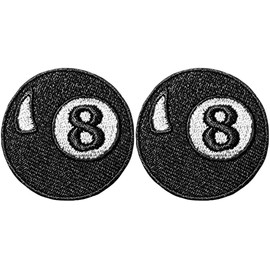 Ranger - Juego de 2 piezas pequeñas y lindas mini ocho 8 bolas de billar para piscina, letrero retro, logotipo, emblema, calcomanía decorativa de reparación para disfraz, parches bordados para
