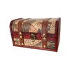 Lunari Map Pattern Treasure Chest Antique Wooden Retro Storage Box