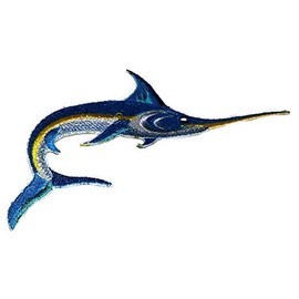 Nature's Bounty Beautiful Custom Fish Portraits [Swordfish ] Embroidered Iron On/Sew Patch [6" x 3"] Made in USA