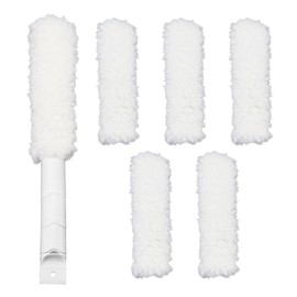 Realand Jalousienreiniger, Staubwedel mit 6 Nachfüllungen, 5-in-1 waschbare Mikrofaser-Ventilator-Reinigungsbürste, wiederverwendbar, Feder-Staubwedel für Fensterrollo, Deckenventilator, Spalte