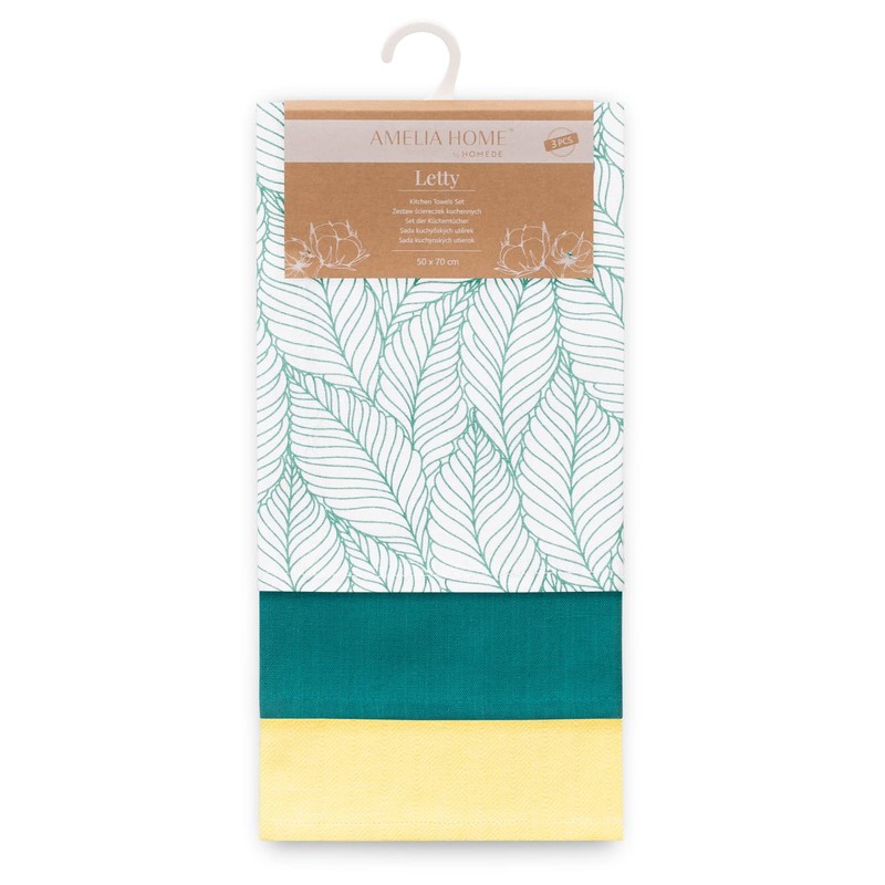 AmeliaHome Set of 3 Tea Towels Cotton Kitchen Towels 50