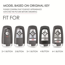ontto Leather Key Fob Cover for Ford Explorer Mustang Fusion Escape F150 F250 F350 F450 F550 Edge Blue