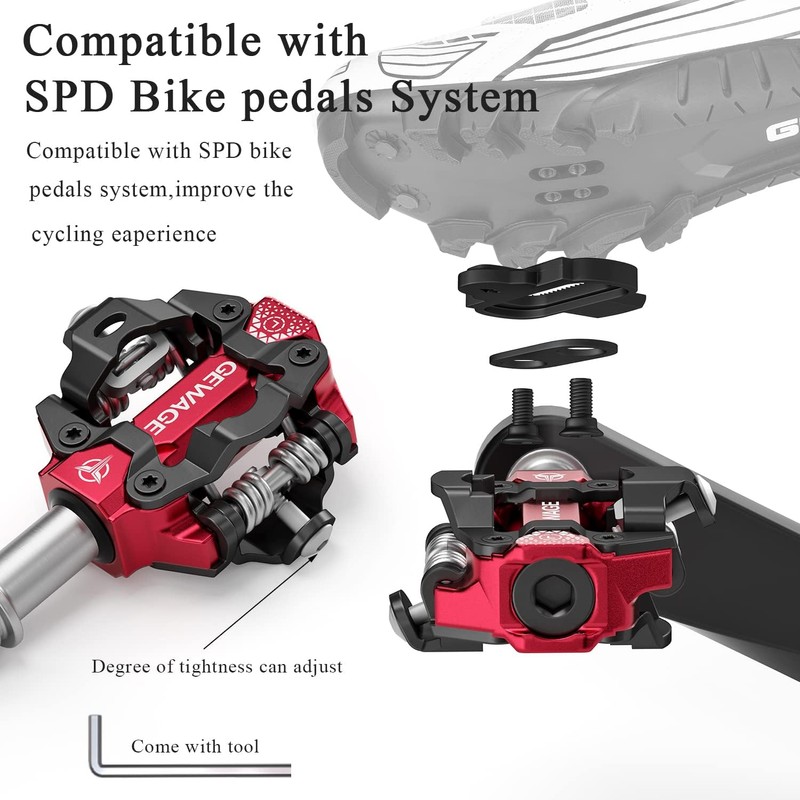 GEWAGE Click Pedals MTB Pedals - CNC Machined Aluminium, Double-Sided