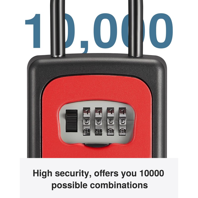 Puroma Lock Box, Large Key Lock Box Resettable Combination Code