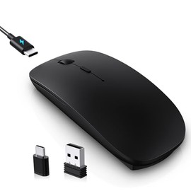 cimetech Mouse Inalámbrico Recargable, Tecnología 2.4 GHz con Receptor USB A y USB C, 15M de Conexión, Ratón Inalambrico Silencioso, Cursor y...      