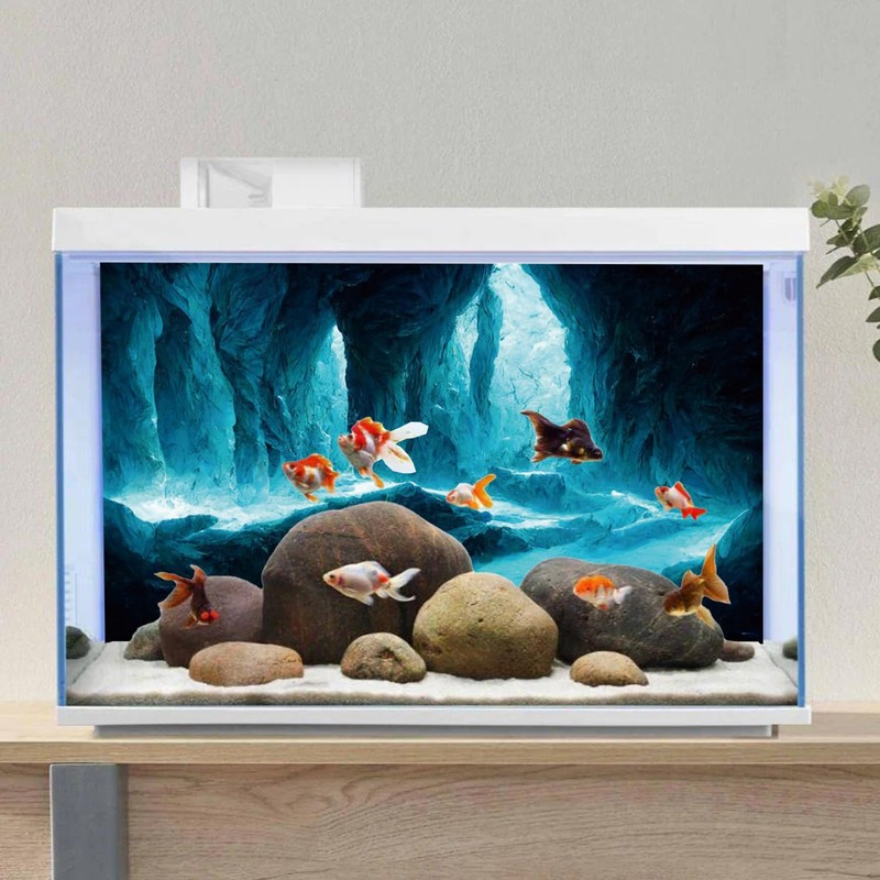 AWERT 48x24 inches Rock Cave Aquarium Background Rock Pillar Terrarium