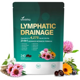Lymphatic Drainage Supplement, Lymph System Support Supplement for Women & Men, 21-in-1 Herbal Blend with Echinacea, Dandelion, Burdock, Bromelain, Calendula, Turmeric & More