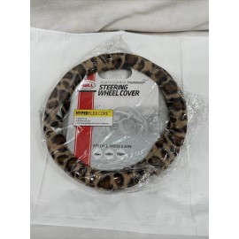 Bell Leopard Fluffy Thumb Grip Steering Wheel Cover Fits 14-1/2" to 15-1/2"