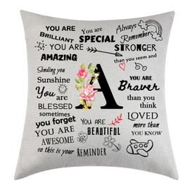 Name Initial Pillow Covers for Friend Mum Dad Uncle Pillow Cover Gift Cushion Cover Birthdays Christmas Thanksgiving Gift Letter A Pillow Cover