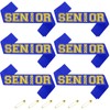 6pcs Royal Blue Senior 2026 Sashes with Gold Glitter Printing