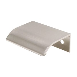 LC LICTOP Arc Modern Finger Edge Pulls 50mm/1.97" Length Tab Pull Finger Drawer Pulls Nickel Brushed, 32mm/1.26" Hole Center,10Pcs