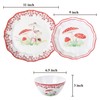 UPware 12 Piece Mushroom Melamine Dinnerware Sets, Outdoor Dishes Set,
