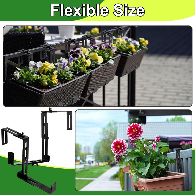 Leinuosen 8 Pcs Adjustable Window Boxes Brackets Planter Box Bracket