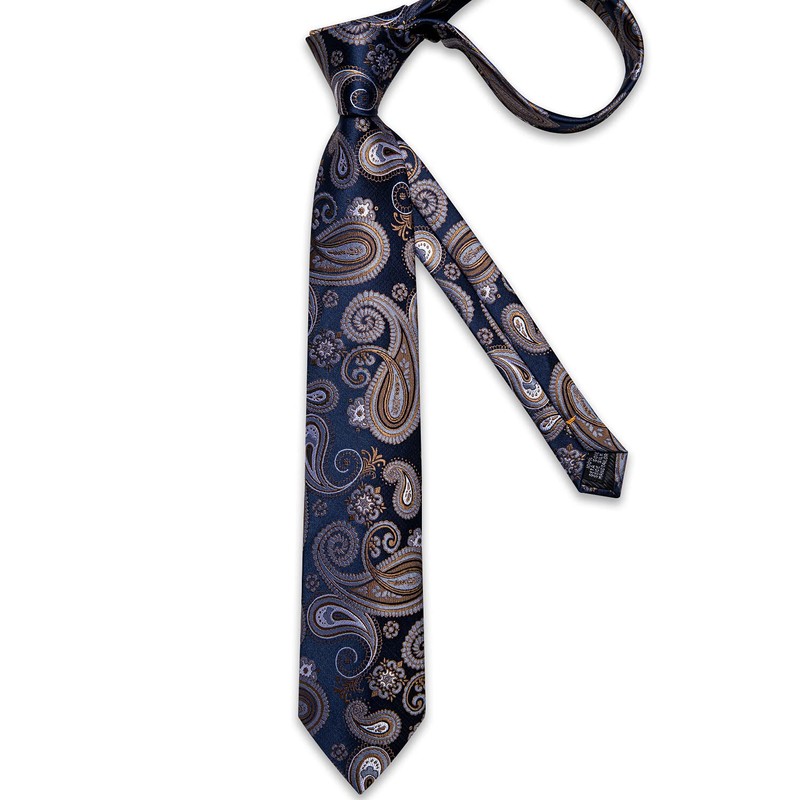 DiBanGu Conjunto de pañuelo y gemelos de seda para hombre
