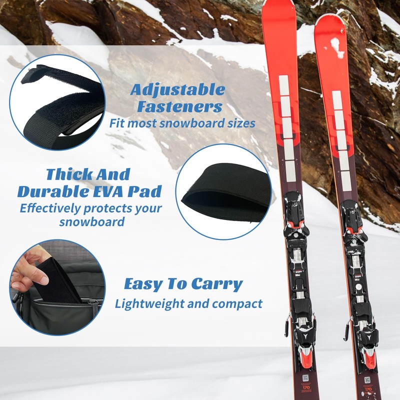 Adjustable Ski Ties, 6pcs Ski Straps Ski Straps Fasteners Adjustable
