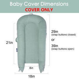 Waterproof Corduroy Lounger Cover for Dockatot Deluxe+ Docks | MEXXI Breathable Cotton Baby Lounger Extra Cover | Hypoallergenic Baby Nest Replacement Cover (Cover Only) (Sage Green)