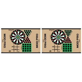 Morrell Yellow Jacket MOD Pro Games Wrap with Tic Tac Toe, Archery Pong, Connect 3, and Dart Board Bullseye for Archery Target, 2 Pack, Tan