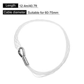 MECCANIXITY Cable Pulling Grip for 60-75MM/2.36''-2.95'' Cables, Nylon Anti-wear Wire Pulling Grip Sock Kit 12.4 M/40.7Ft Flexible Eye Mesh Rope