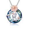 MEIDERBO Rabbit Necklace for Women 925 sterling silver Lily Flower