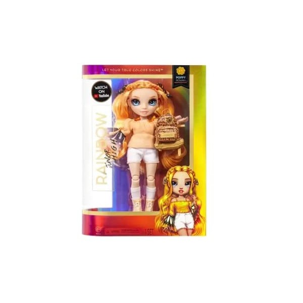 Rainbow High Junior High Fashion Doll with Accessories 9 Inch Collect All 6 Colors of The Rainbow (Poppy Rowan)