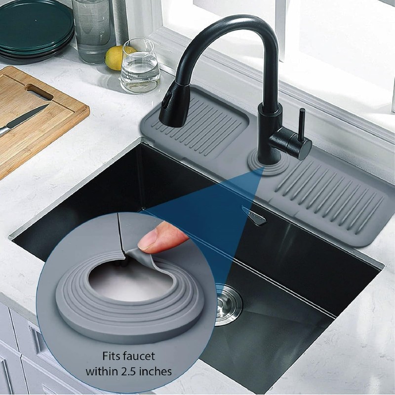 Silicone Sink Splash Guard for Kitchen & Bathroom, 17.7 inch