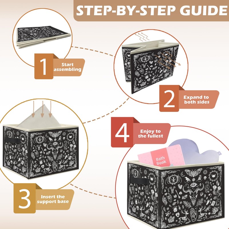 uinwk Halloween Gothic Witchy Storage Bins, Dark Academia Witchcraft Magic
