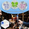4PCS Glass Straws Dri/nking,Reusable Straws with Pink Butterfly Design,Glass Straws
