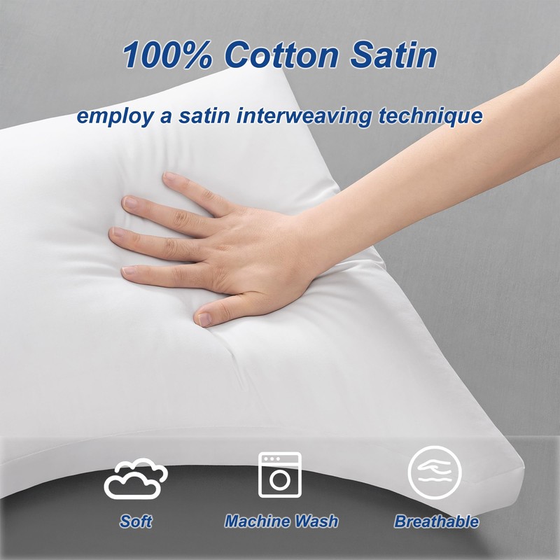 ACCURATEX Side Sleeper Pillow for Side and Back Sleepers-100% Cotton